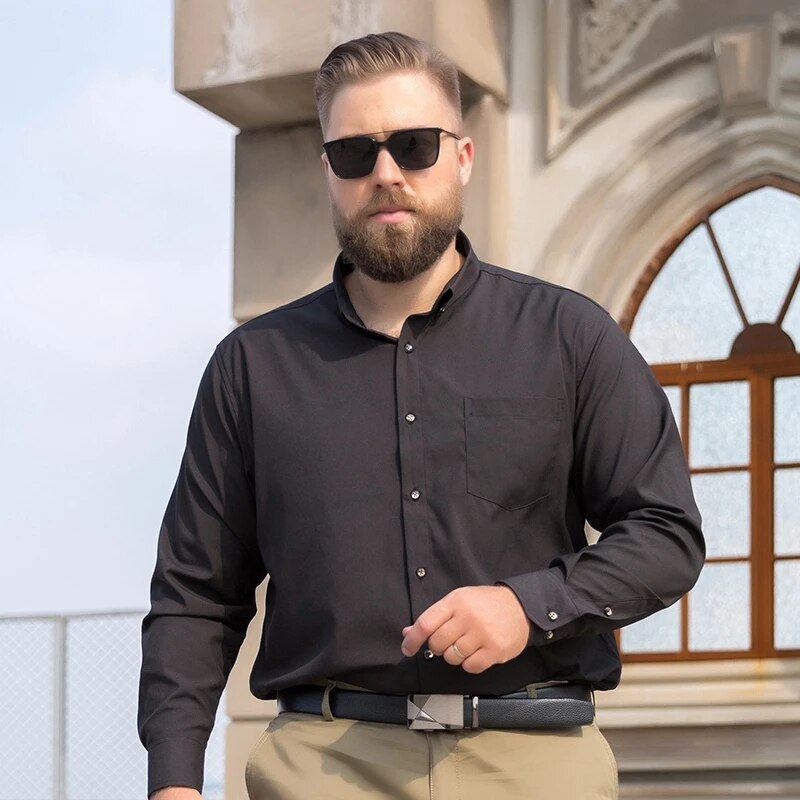 Camisa Social Manga Longa Masculina Plus Size
