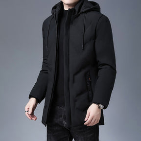Jaqueta Masculina Longa com Capuz
