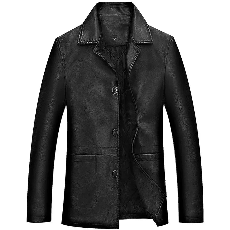 Jaqueta Gola Polo de Couro Masculina Sampaio®