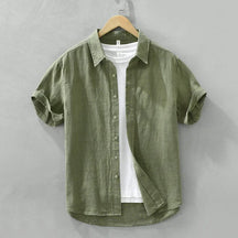 Camisa Masculina Manga Curta de Linho Sampaio® S1339