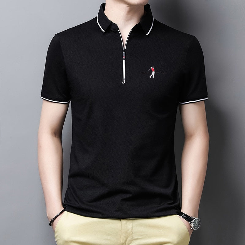 Camisa Polo Masculina com Zíper