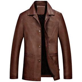 Jaqueta Gola Polo de Couro Masculina Sampaio®