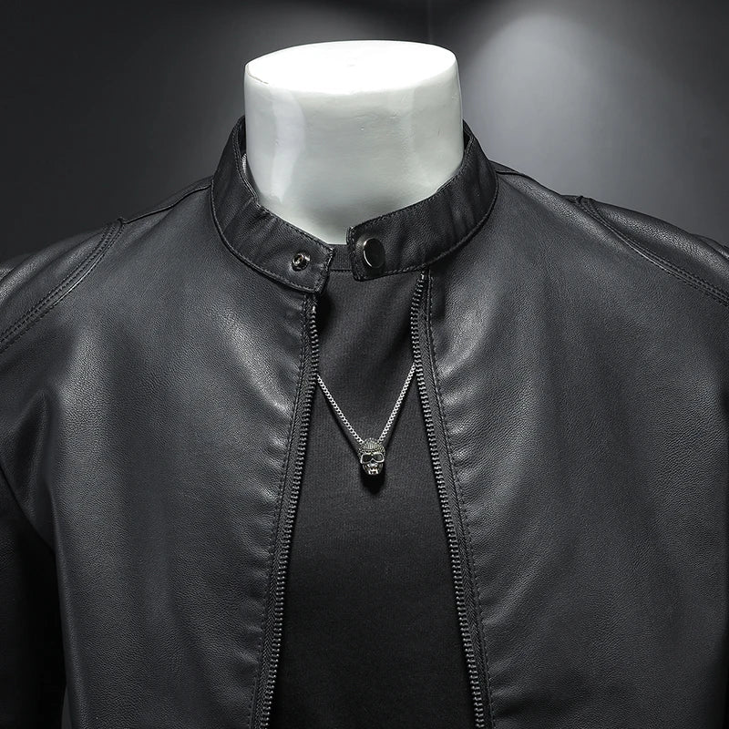 Jaqueta de Couro Casual Masculina Sampaio®
