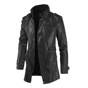 Jaqueta longa de Couro Masculina Sampaio®