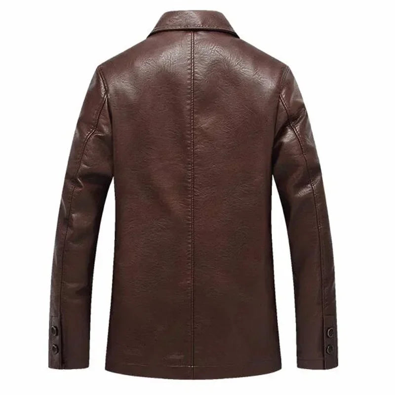 Jaqueta Gola Polo de Couro Masculina Sampaio®