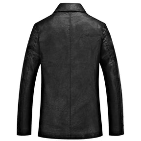 Jaqueta Gola Polo de Couro Masculina Sampaio®