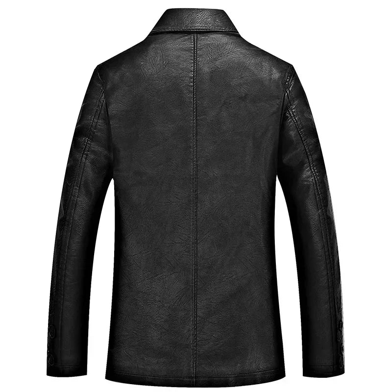 Jaqueta Gola Polo de Couro Masculina Sampaio®