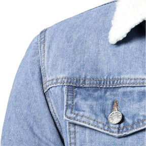 Jaqueta Jeans Interior de Lã Masculina Sampaio®